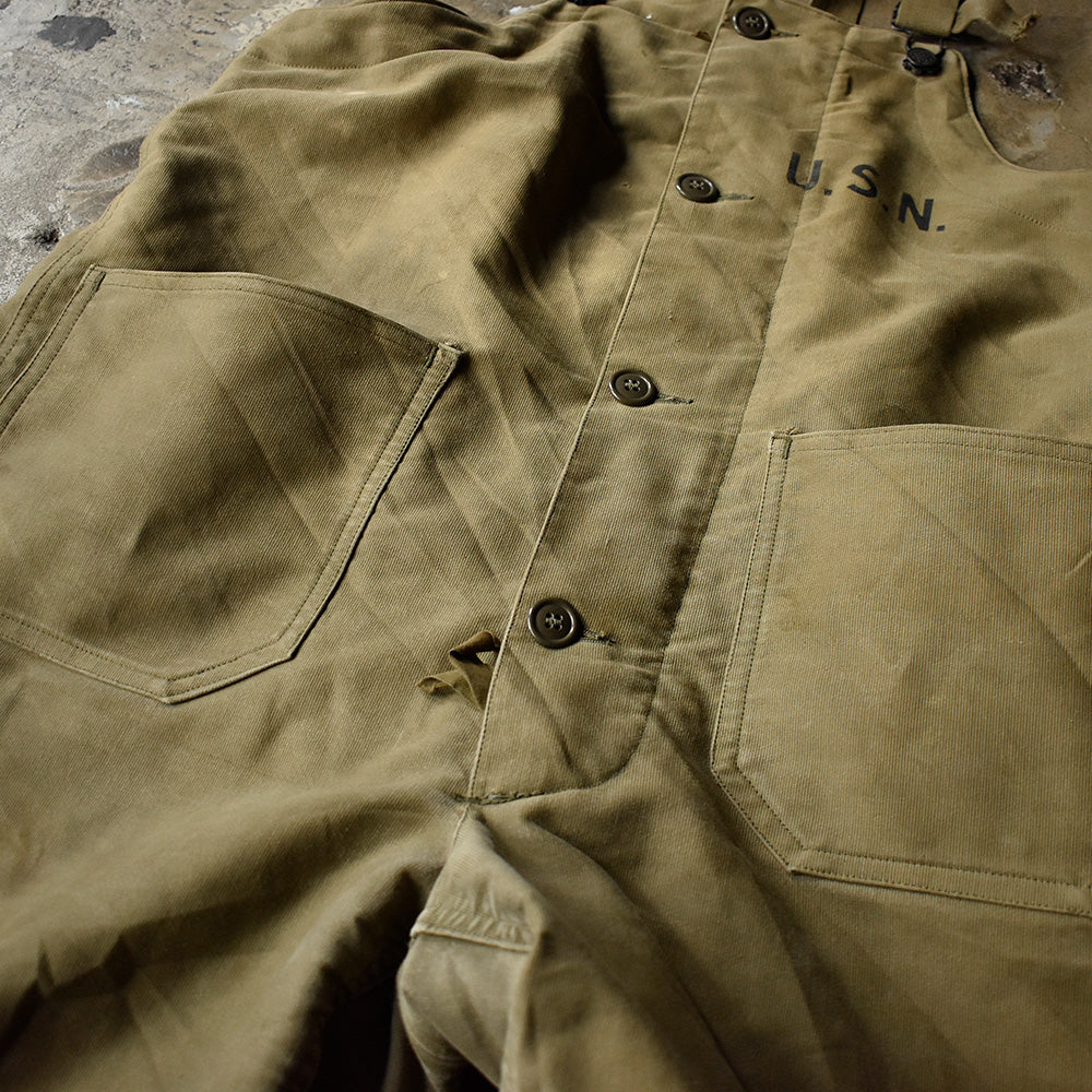 40's U.S. NAVY ステンシル入り N-1 デッキパンツ 250113H