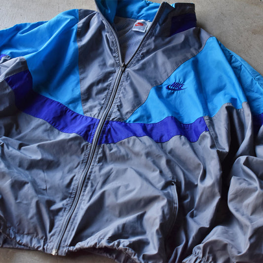 80’s NIKE 銀タグ 刺繍ロゴ ナイロン トラックジャケット 240802H