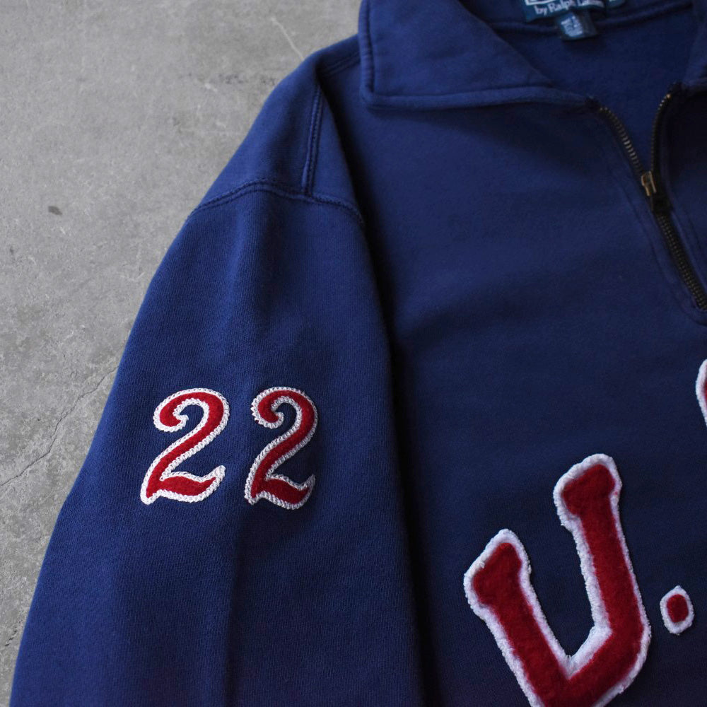90’s Polo by Ralph Lauren "USA" ハーフジップ スウェット 251209H