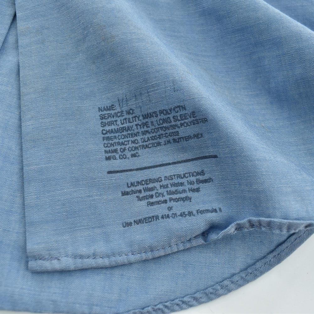 80's U.S.NAVY ステンシル シャンブレー ユーティリティシャツ 261016H