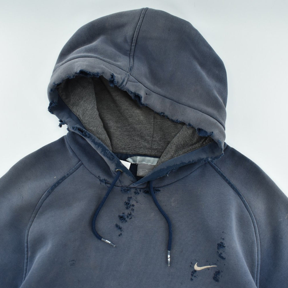 Y2K NIKE "BORO&フェード" ダメージスウェット フーディー 260327H