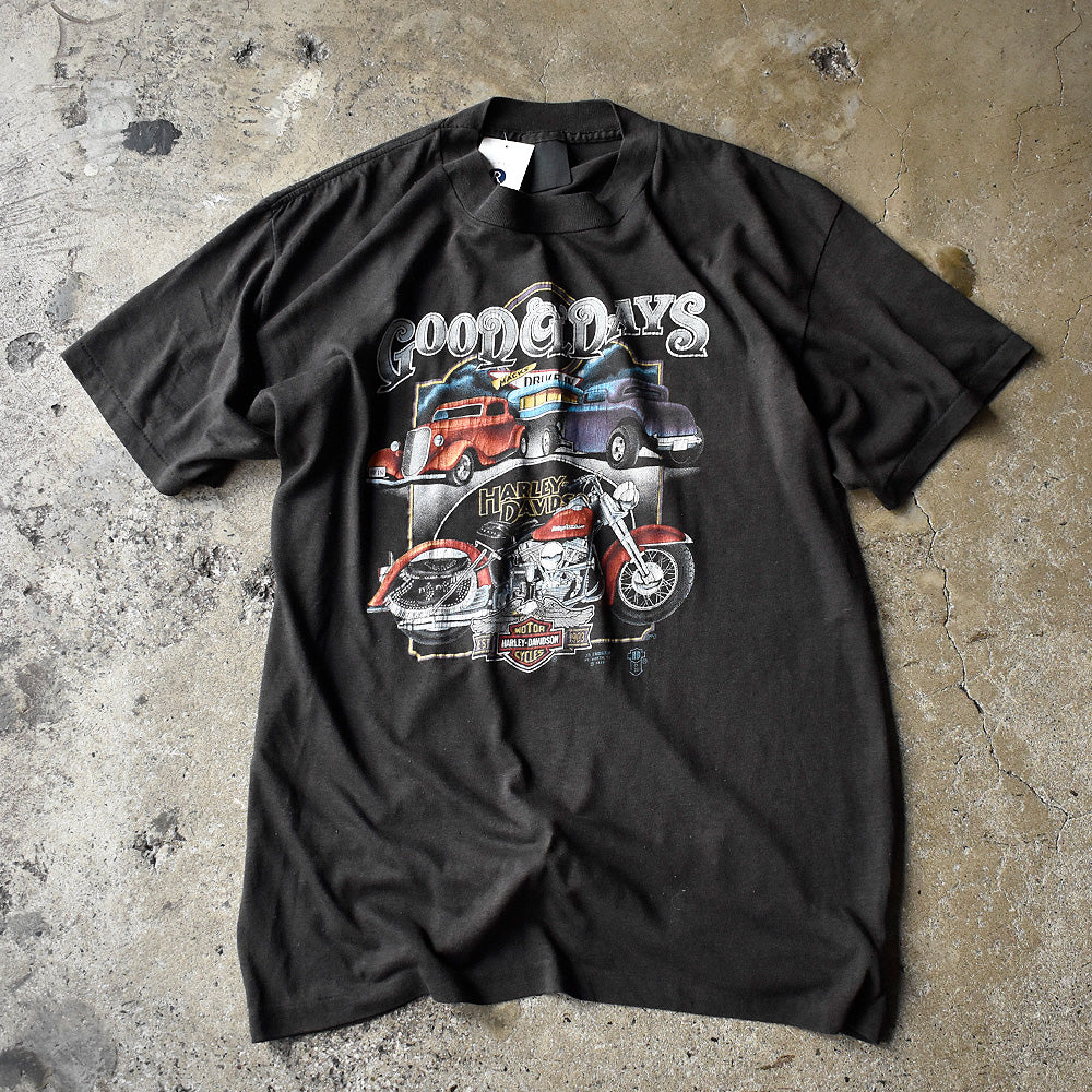 80's Harley Davidson 3D EMBLEM “Harley×Car” Tシャツ USA製 240726H