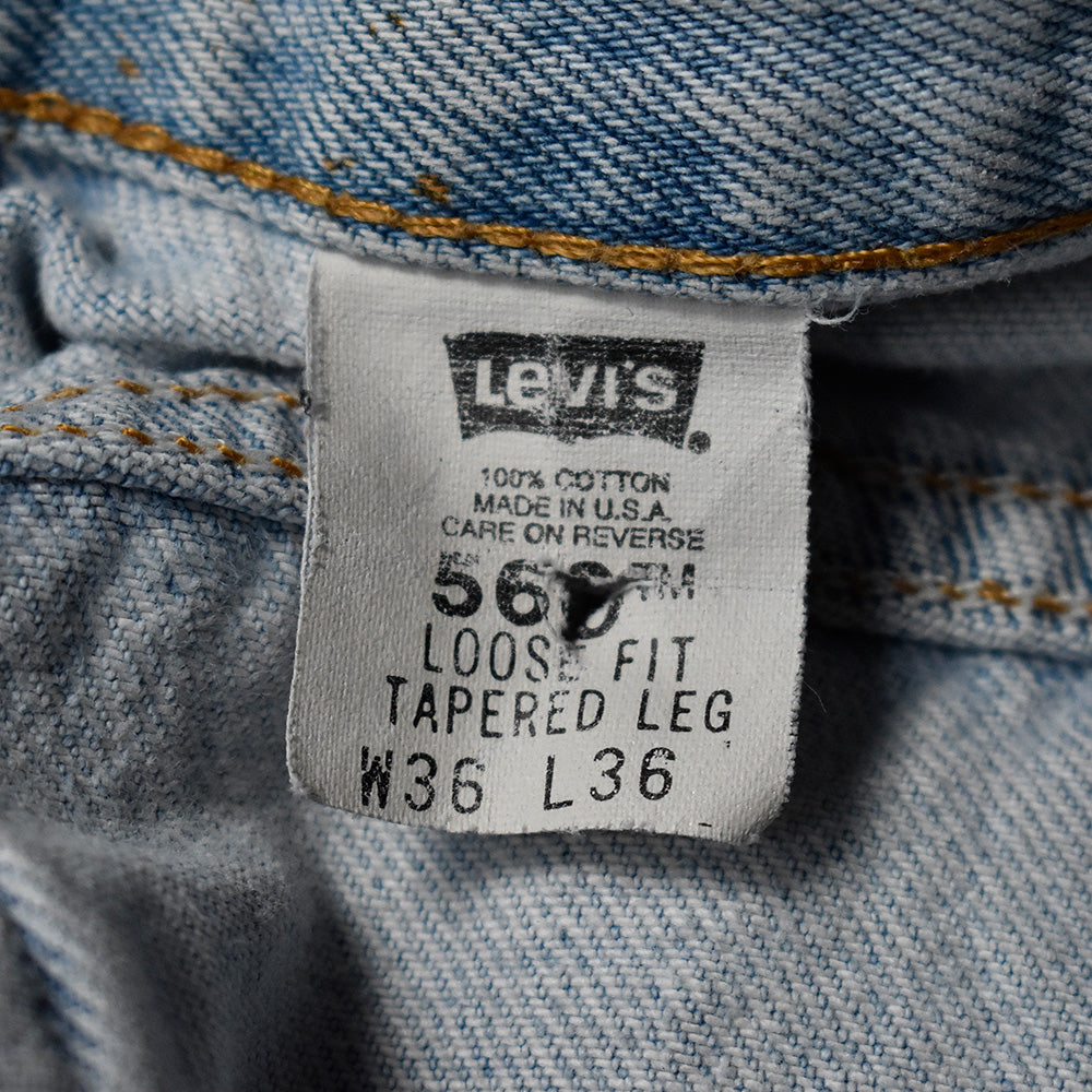 Y2K グランジ！ペンキ ダメージ Levi's 560 ルーズフィット テーパード デニムパンツ USA製 241225H