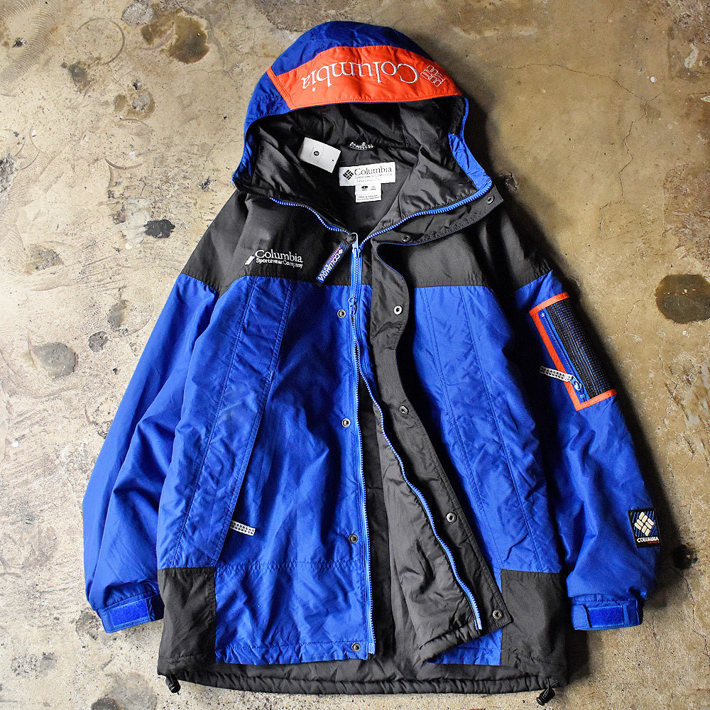 Y2K Columbia フード付き 中綿入り ナイロンジャケット ナイスカラー！ 240213H