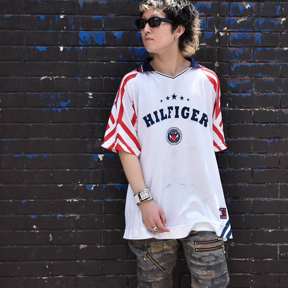 90's TOMMY HILFIGER フットボール サッカーシャツ USA製 240529H