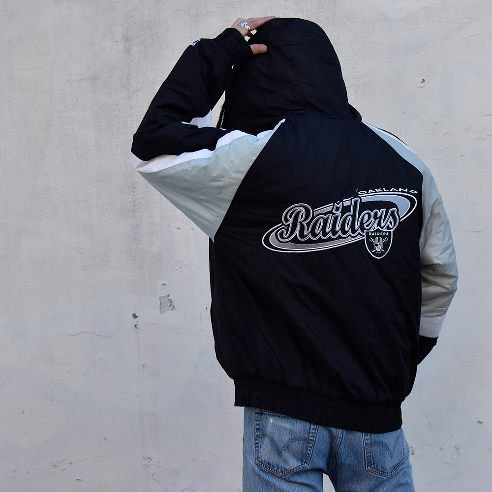 90's LOGO7 NFL “Las Vegas Raiders” 中綿入り ナイロンジャケット 231222H