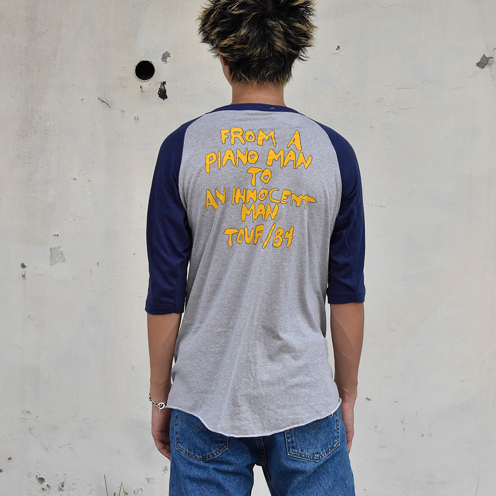 80's Billy Joel “From A Piano Man To An Innocent Man” Tour /84 ラグランスリーブ ロック Tシャツ 250826H
