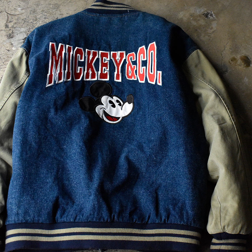 90's MICKEY＆CO.  “Mickey” 中綿入り デニム切り替え コットン アワードジャケット 241111H