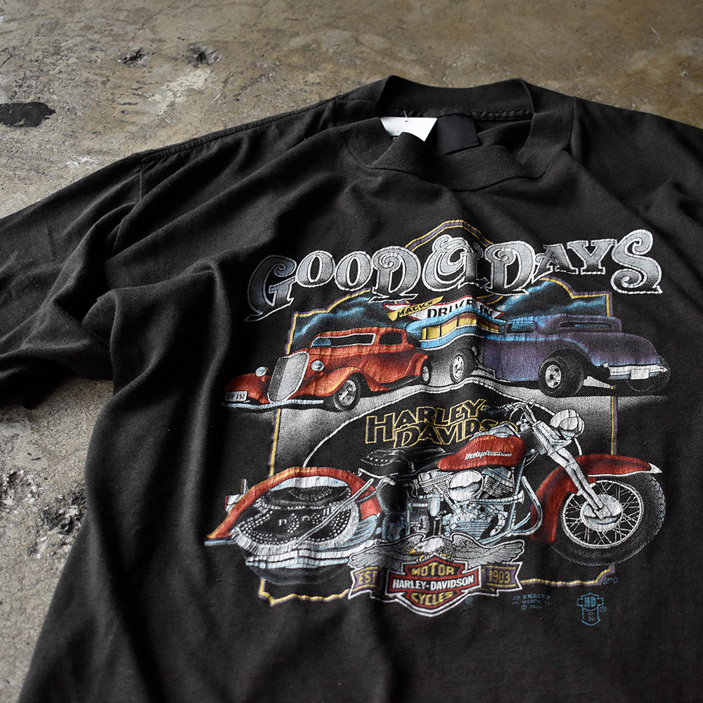ハーレーダビッドソン 3D EMBLEM ハーレー×車 Tシャツ 1988年 USA製 ヴィンテージ