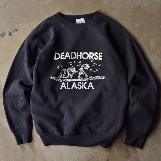 90’s “DEADHORSE ALASKA” 馬 アニマルプリント スウェット 240601H