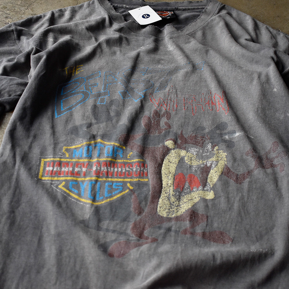 ハーレーダビッドソン ルーニー・テューンズ タズマニアンデビル Tシャツ 1990年 USA製 ヴィンテージ