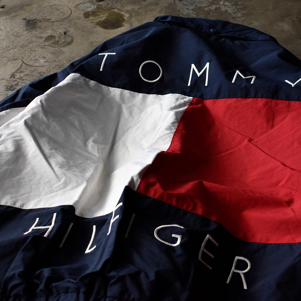 90's　TOMMY HILFIGER/トミー ヒルフィガー　"Big Flag logo！" 　フード付き　リバーシブルジャケット　230912H