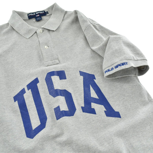 90's POLO SPORT RALPH LAUREN "USA" 鹿の子 ポロシャツ 260410H