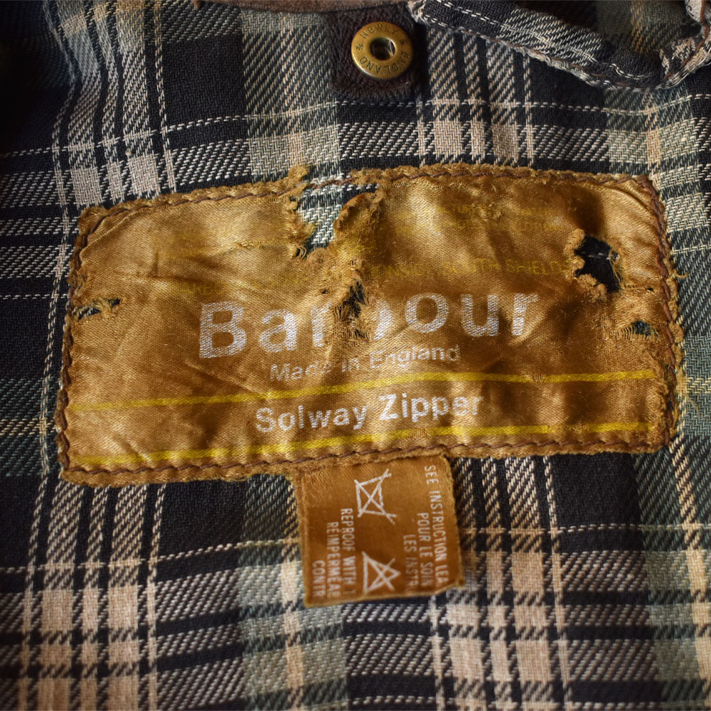 70’s Barbour 1ワラント solwayzipper フード付き オイルドコットンジャケット 240107