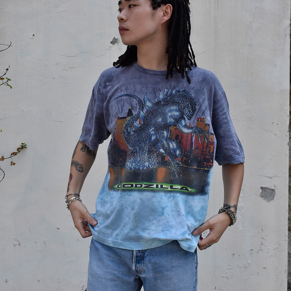 90’s GODZILLA タイダイ！ムービー Tシャツ 230830H