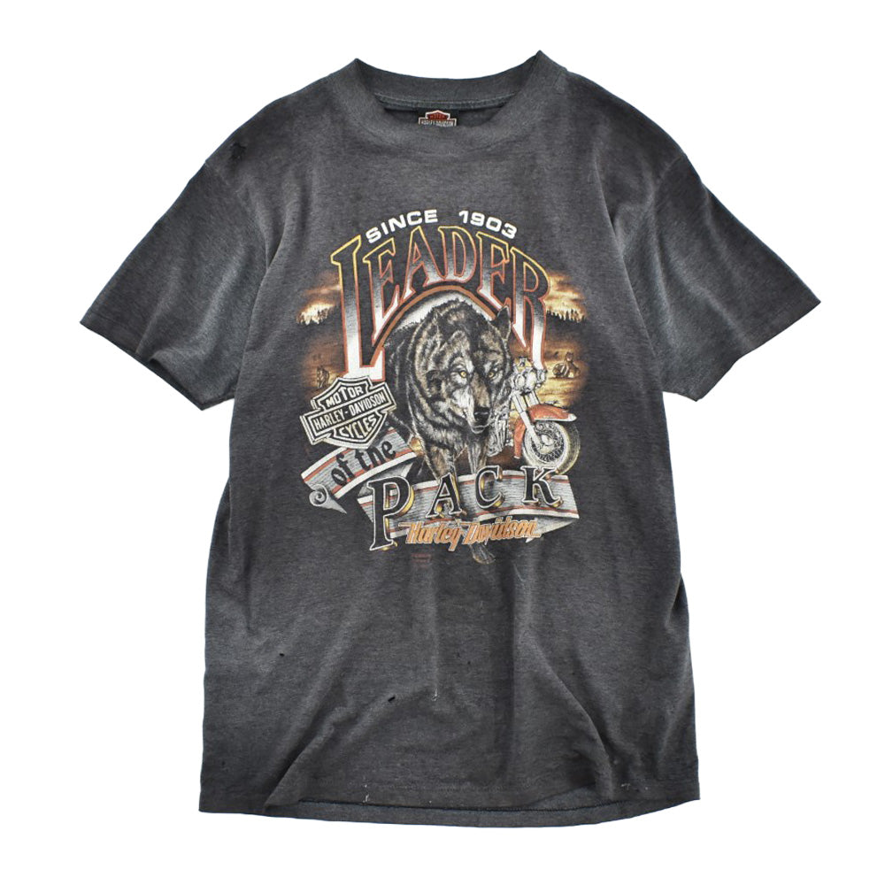 90's Harley-Davidson/3D EMBLEM "Leader of the Pack" ハーレーT 260703H