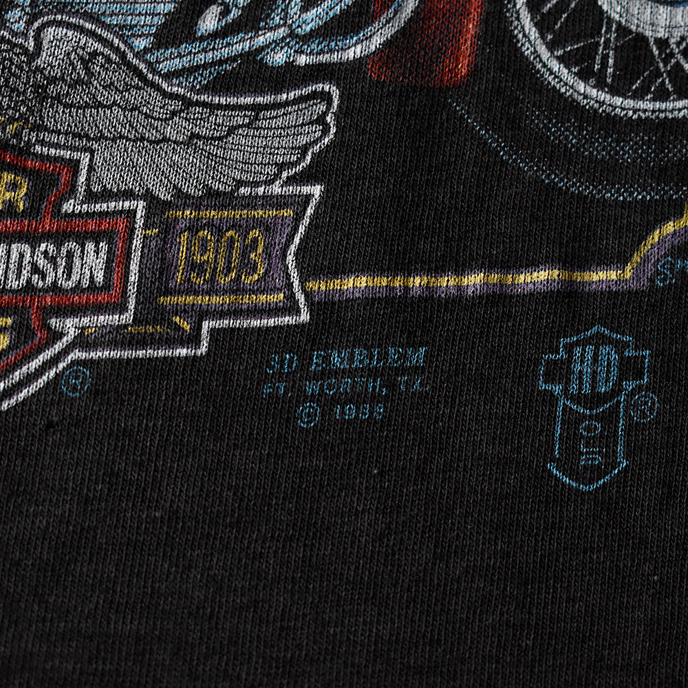 80's Harley Davidson 3D EMBLEM “Harley×Car” Tシャツ USA製 240726H