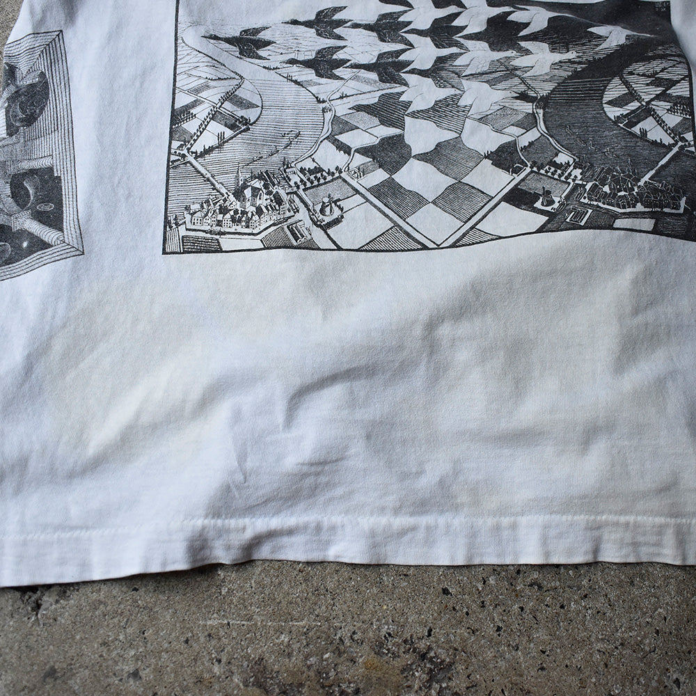90's M.C.ESCHER マルチプリント！art Tシャツ USA製 240430H