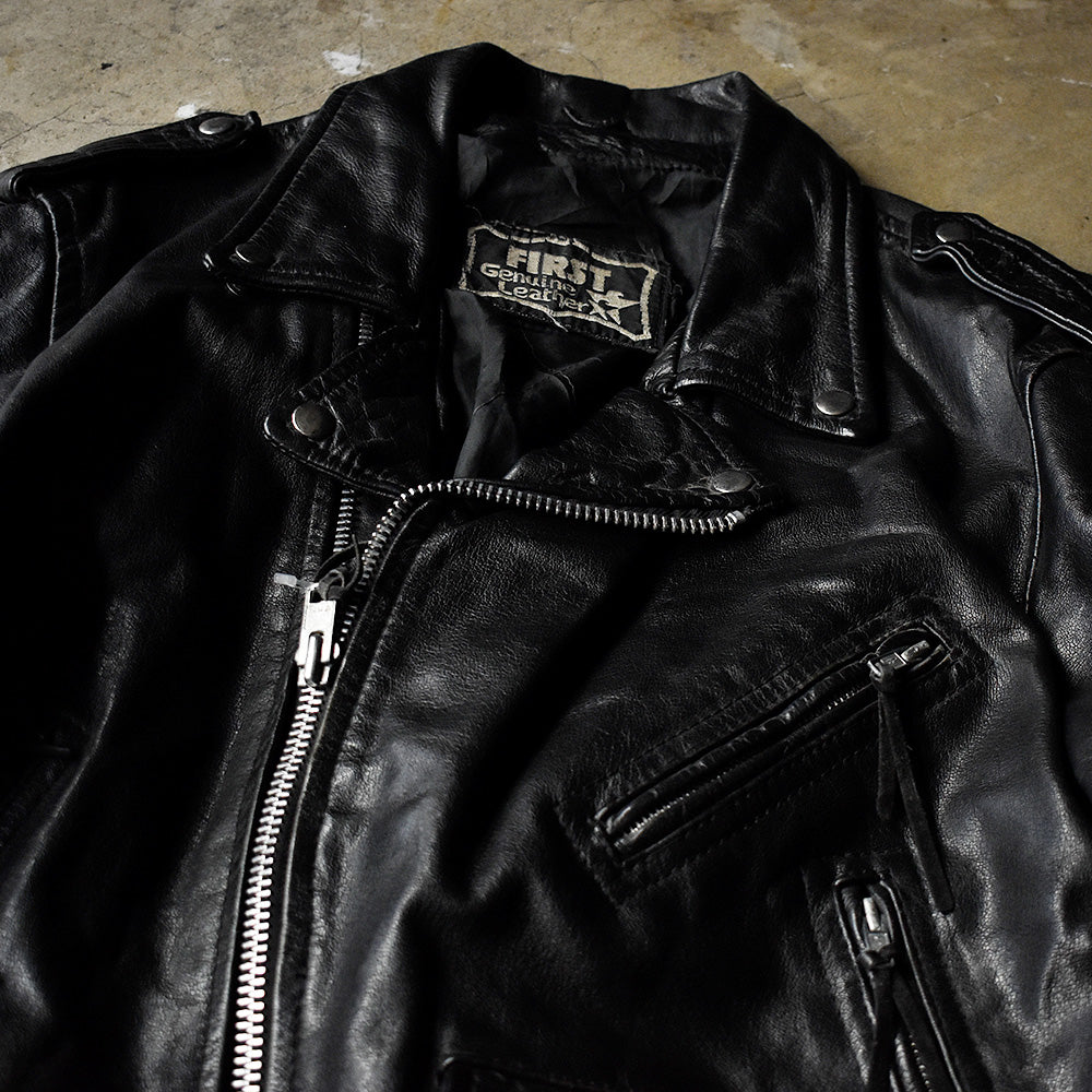 80's～ FIRST Genuine Leather ダブルライダース レザージャケット 240115H