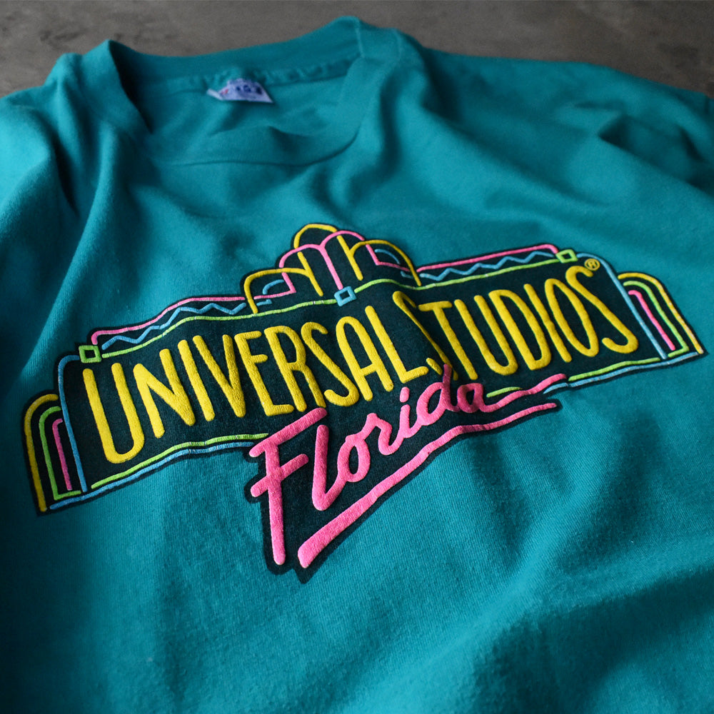 90's Hanes “Universal Studios Florida” 発泡プリント Tシャツ USA製 240413