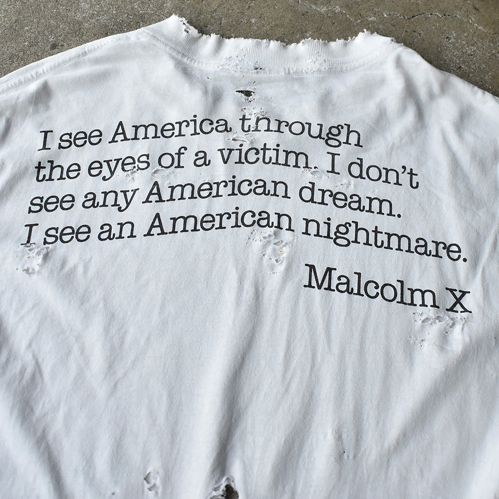 90's ボロ！ “40 Acres×Malcolm X“ ロングスリーブTシャツ USA製 250707H