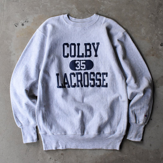 90’s Champion “COLBY LACROSSE 35” 3段プリント RWスウェット 250507