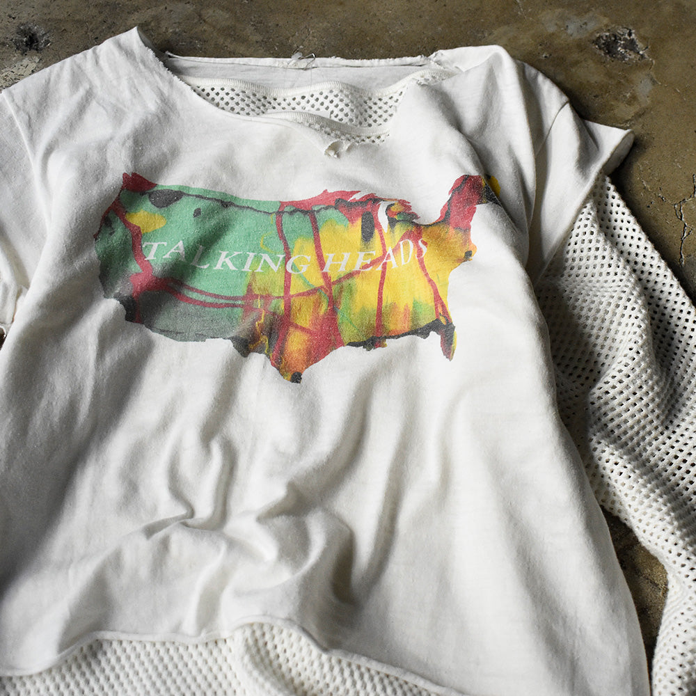 トーキング・ヘッズ 多色プリント カットオフTシャツ 80年代 ヴィンテージ