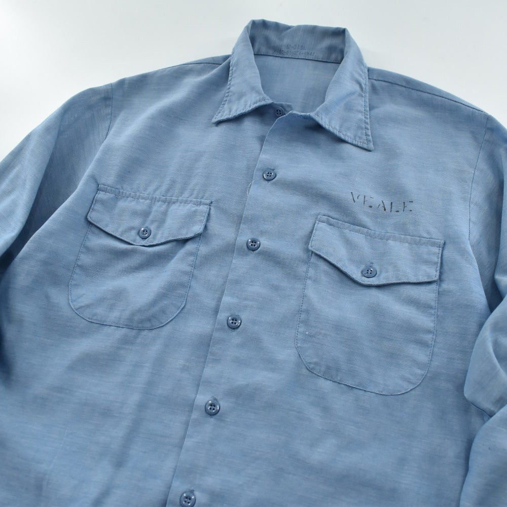 80's U.S.NAVY ステンシル シャンブレー ユーティリティシャツ 261016H