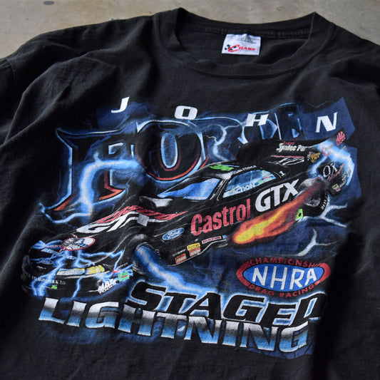 Y2K NHRA “John Force” レーシング Tシャツ USA製 240810