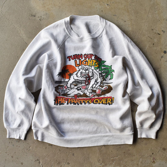 80's “TURN OUT THE LIGHTS” アニマルプリント ラグラン スウェット USA製 230810H
