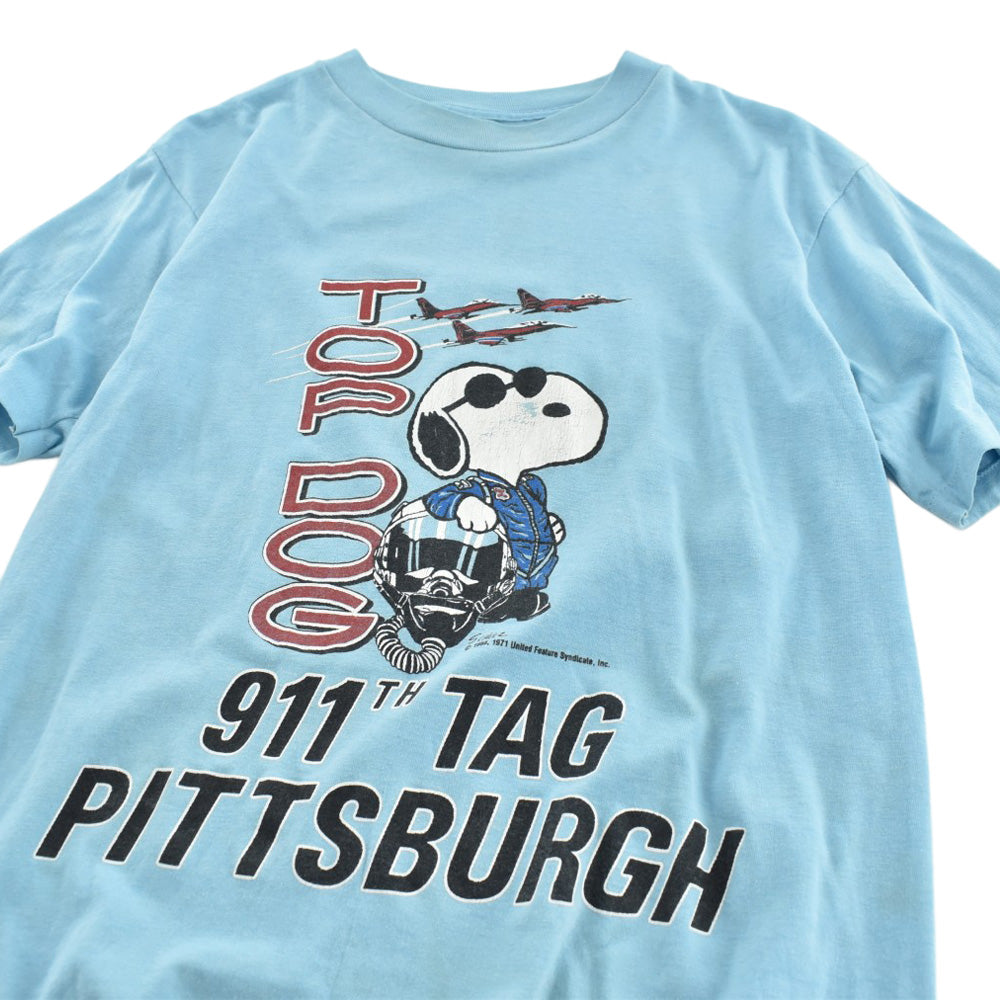 80's PEANUTS Snoopy "TOP DOG" 911th TAG Pittsburgh キャラT 260804H