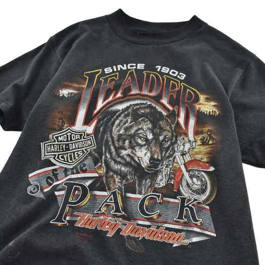 90's Harley-Davidson "LEADER of the PACK" 3D Emblem ハーレーTシャツ 260612H