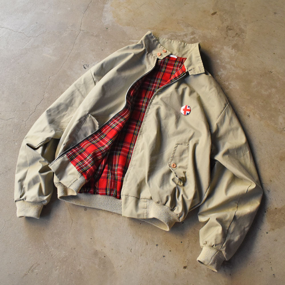90’s Made in UK Harrington Jacket ベージュ×タータンチェックライナー 250930H