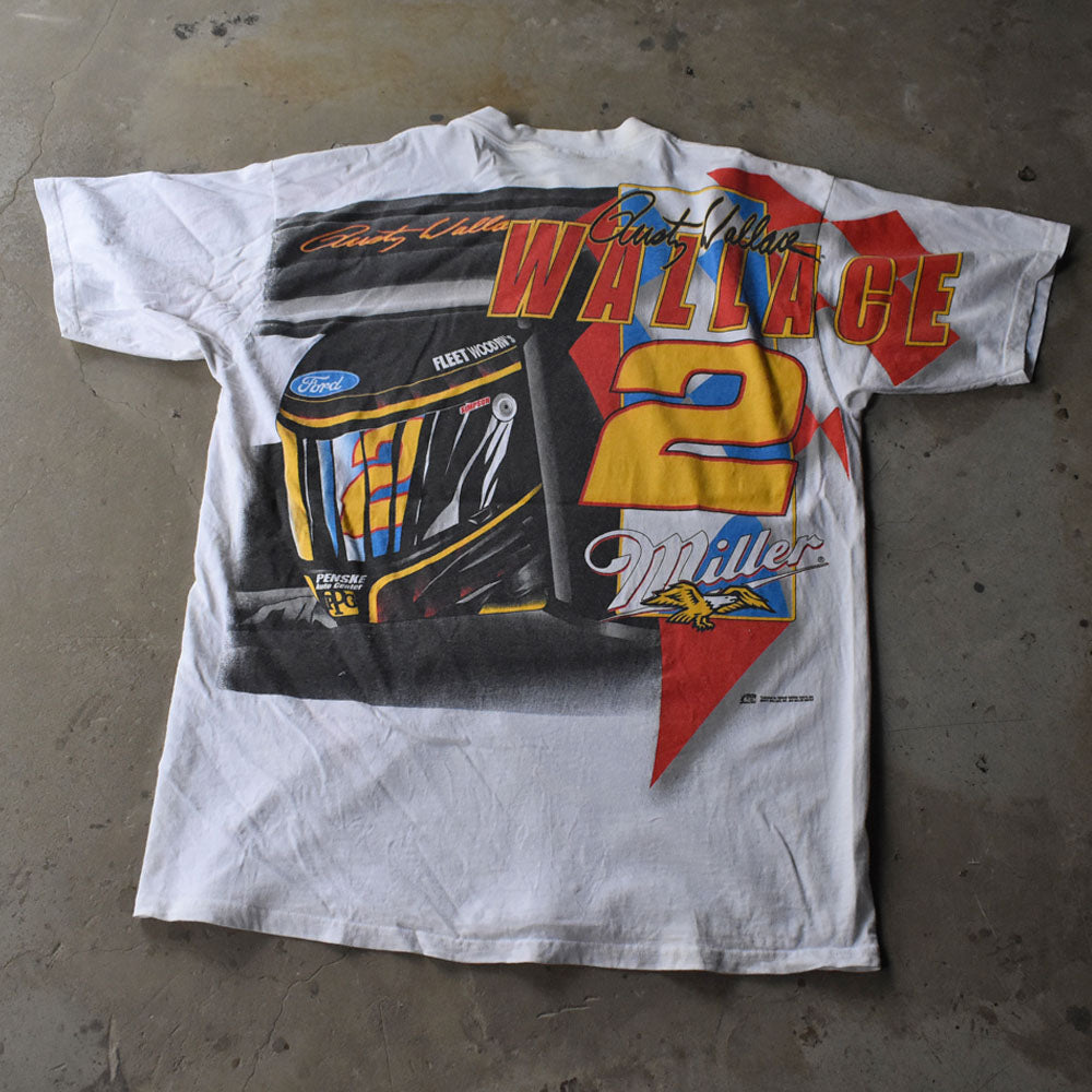 90’s “Rusty Wallace” AOP！ 両面プリント レーシングTシャツ 240711