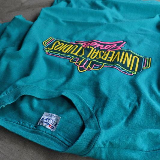 90's Hanes “Universal Studios Florida” 発泡プリント Tシャツ USA製 240413