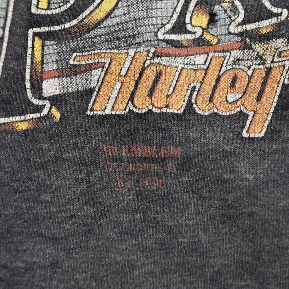 90's Harley-Davidson/3D EMBLEM "Leader of the Pack" ハーレーT 260703H
