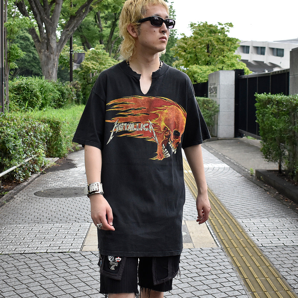 90's Metallica×PUSHEAD ファイヤースカル Tシャツ 240701H