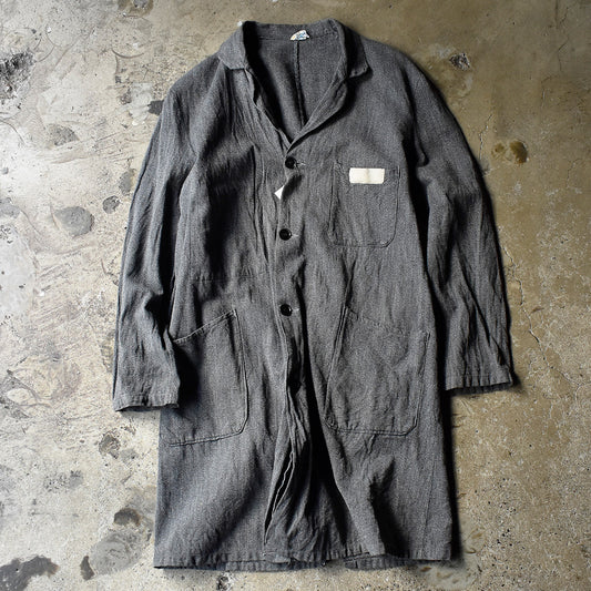 60's~ SOLIDA ブラックシャンブレー アトリエ ワークコート Euro製 241225H