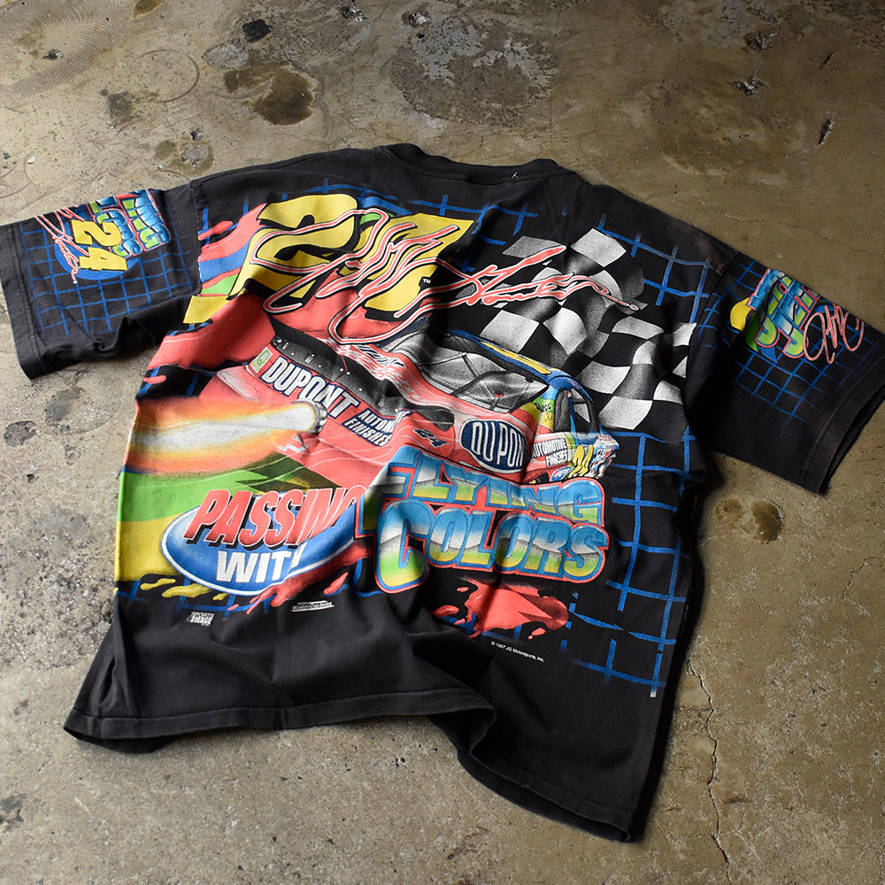 90's CHASE Authentics AOP！ Racing Tシャツ USA製 240215H