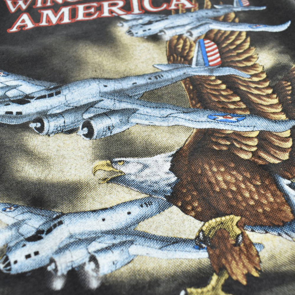80's 3D EMBLEM "WINGS OVER AMERICA"  ミリタリーTシャツ 260626H
