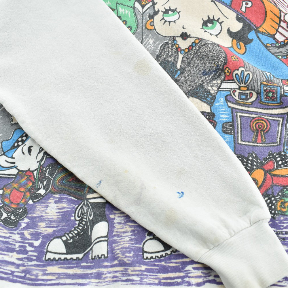 90's FREEZE Betty Boop "What's a girl to WEAR?" AOP スウェット 260313H