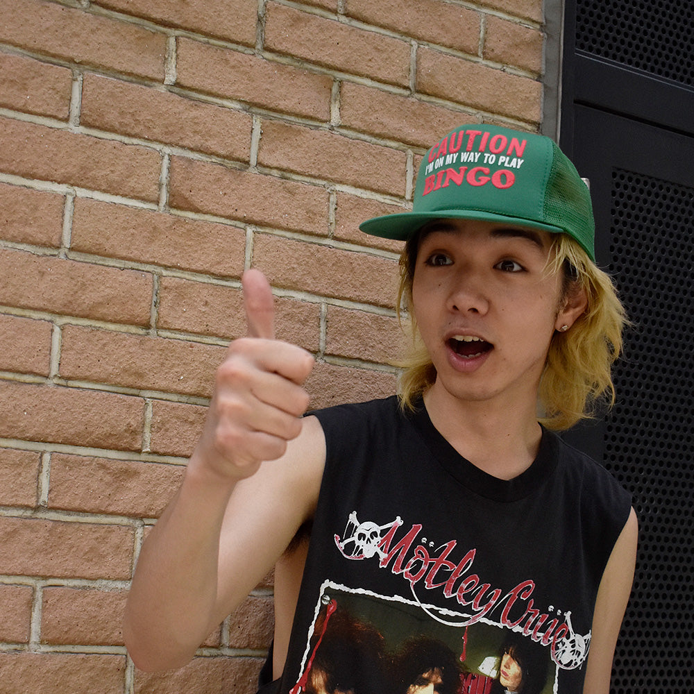 90's デッドストック “CAUTION I'M ON MY WAY TO PLAY BINGO ” メッシュキャップ 250711H