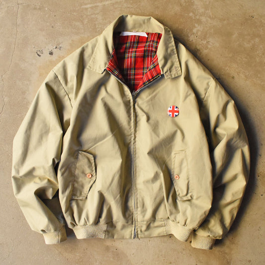 90’s Made in UK Harrington Jacket ベージュ×タータンチェックライナー 250930H