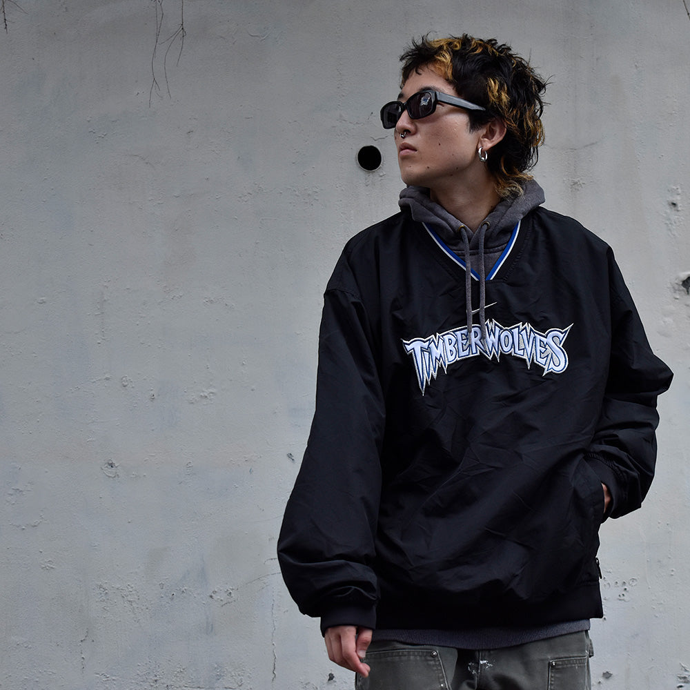 Y2K NIKE “NBA Minnesota Timberwolves” ナイロンプルオーバー 230914H