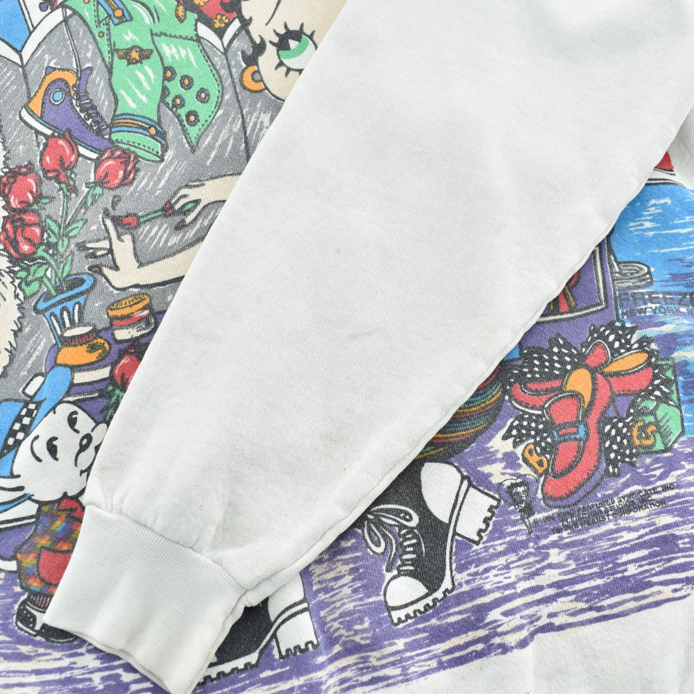 90's FREEZE Betty Boop "What's a girl to WEAR?" AOP スウェット 260313H