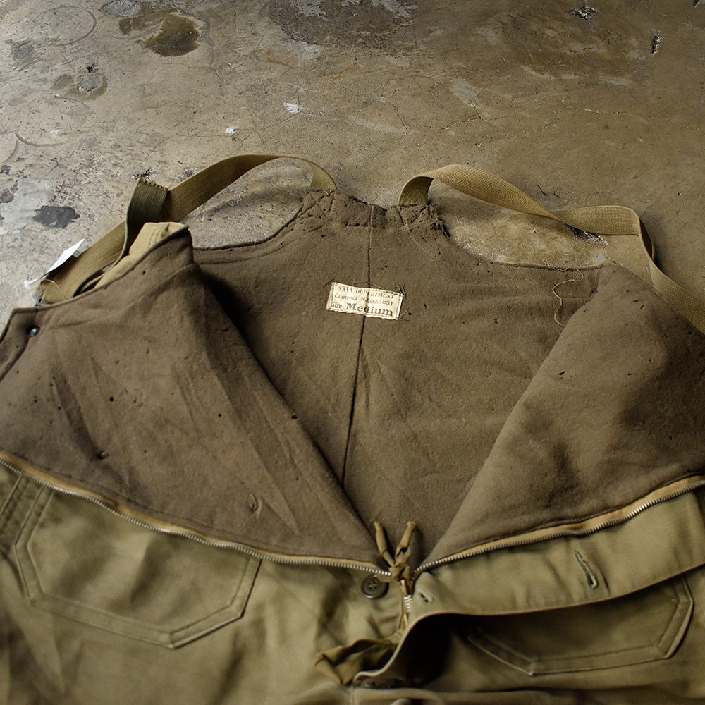40's U.S. NAVY ステンシル入り N-1 デッキパンツ 250113H