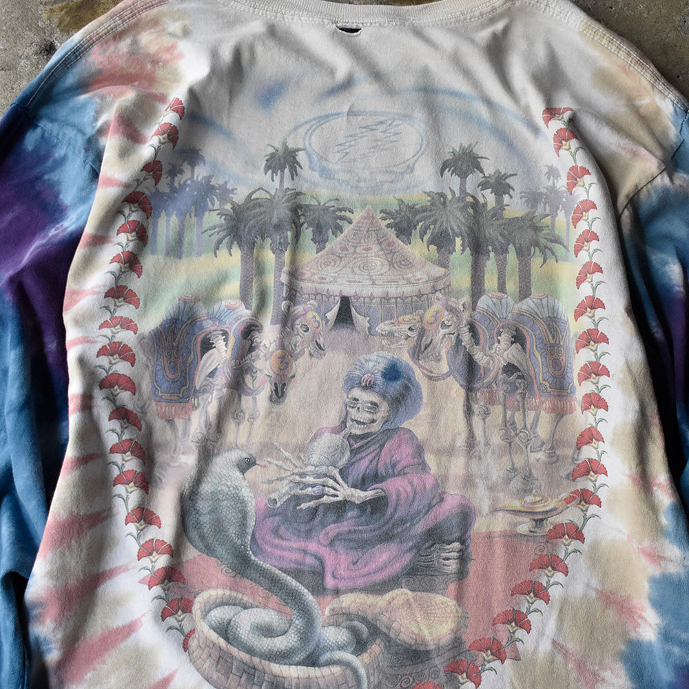 Y2K Grateful Dead “Skull snake charmer” タイダイ ロングスリーブTシャツ 250609H