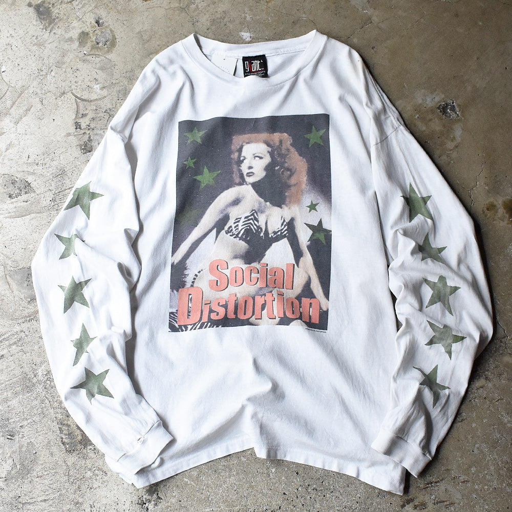 ソーシャル・ディストーション グラフィック 袖スター柄 ロングスリーブTシャツ 1996年 ジャイアント USA製 ヴィンテージ