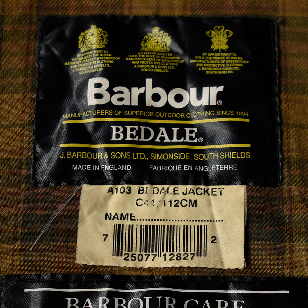 90’s Barbour “BEDALE“ オイルドジャケット 旧3ワラント イングランド製 250117H