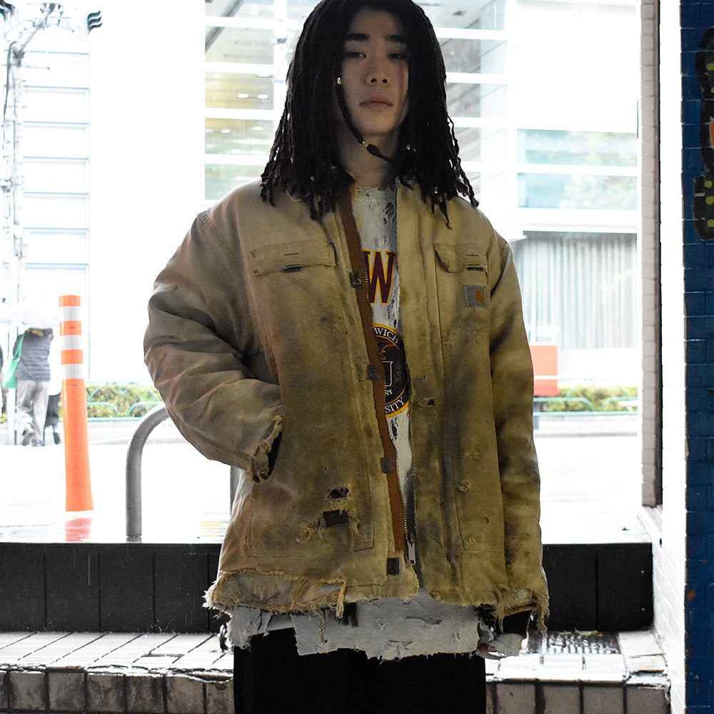 80's ボロ！“100years” Carhartt ダック トラディショナルコート キルティングライナー 231118H